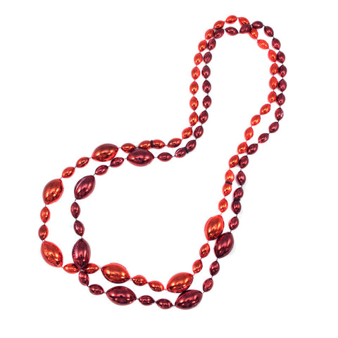 Modern Maroon and Orange Football Bead Necklace