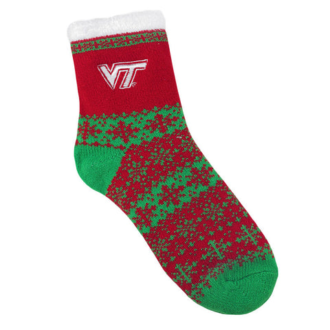 Virginia Tech Fuzzy Christmas Socks