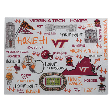 Virginia Tech Tempered Glass Cutting Board