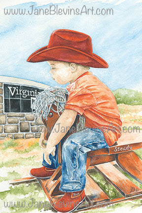 Virginia Tech "Rock Steady" Print by Jane Blevins