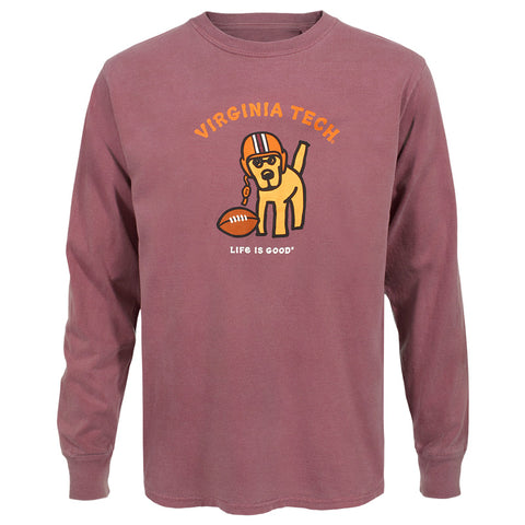 Virginia Tech Life is Good Football Dog Long-Sleeved T-Shirt