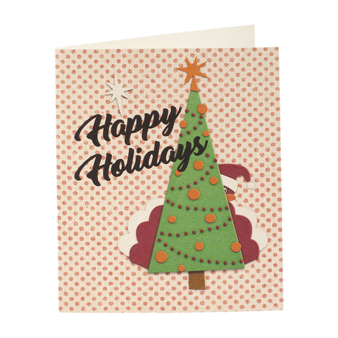 Happy Holidays Tree and Hidden Bird Card