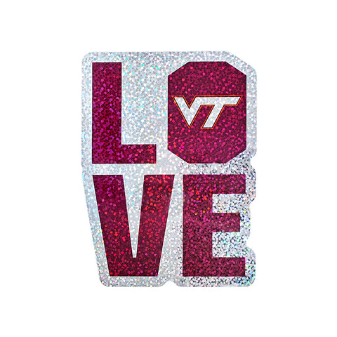 Virginia Tech Shimmer Love Decal