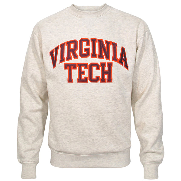 Virginia Tech Hokies Women's Campus Crew Pullover - Oversized Burnout Fleece Sweatshirt (Oatmeal, Small) - View #9