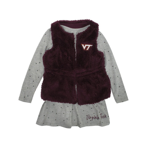 Virginia Tech Toddler Girls' Meowing Vest and Dress Set