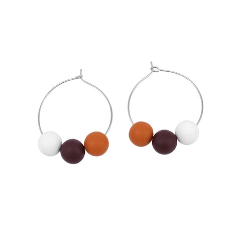 Maroon and Orange Hillcrest Hoop Earrings