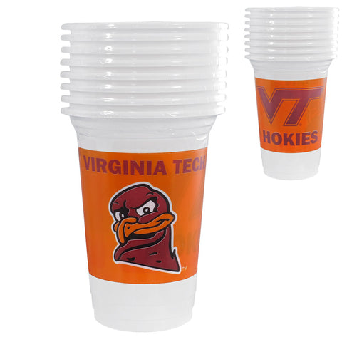 Virginia Tech Plastic Cups: Pack of 8