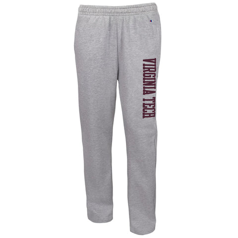 Virginia Tech Open Bottom Sweatpants: Heather Gray by Champion