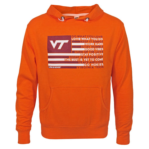 Virginia Tech Life Is Good Hokie Nation Flag Hooded Sweatshirt