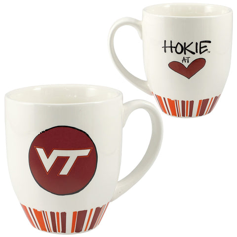 Virginia Tech Heart Striped Ceramic Mug