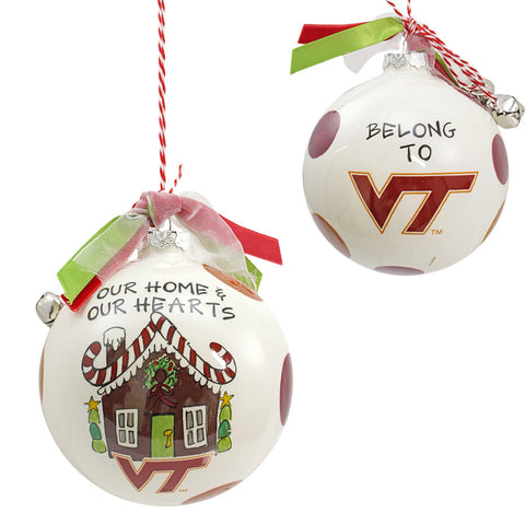 Virginia Tech Ribbon Bell Ornament