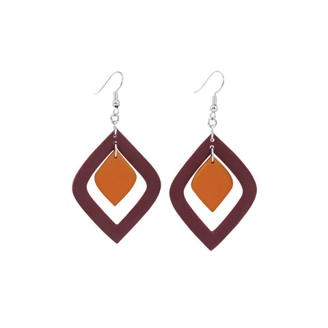 Maroon and Orange Randolph Earrings
