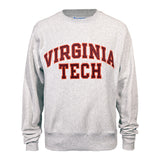 Virginia Tech Reverse Weave Tackle Twill Crew Sweatshirt: Silver Gray by Champion