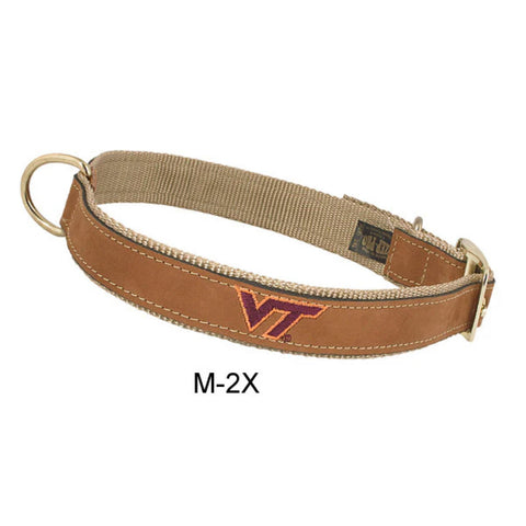 Virginia Tech Leather Dog Collar