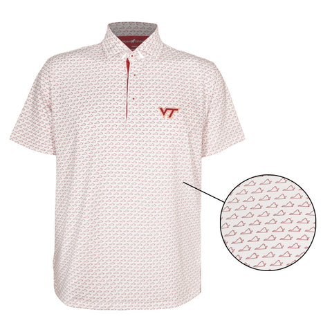 Virginia Tech Men's Our State Polo by Horn Legend