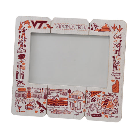 Virginia Tech 4x6 Distressed Wood Picture Frame by Julia Gash