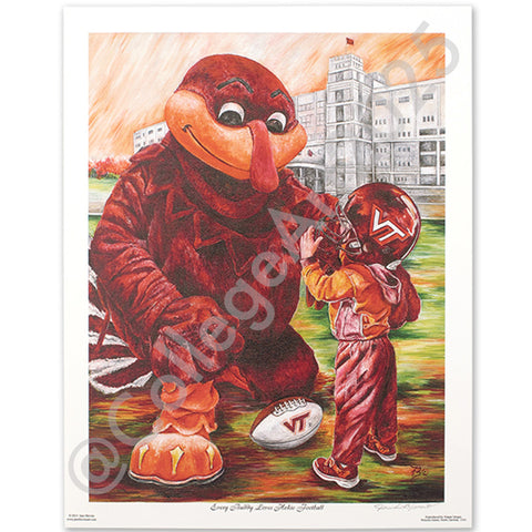 Virginia Tech "Every Buddy Loves Hokie Football" Print by Jane Blevins