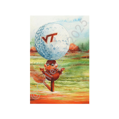 Virginia Tech "Fore Hokies" Print by Jane Blevins