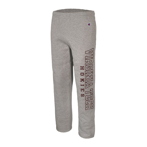 Virginia Tech 2026 Open Bottom Sweatpants: Heather Gray by Champion
