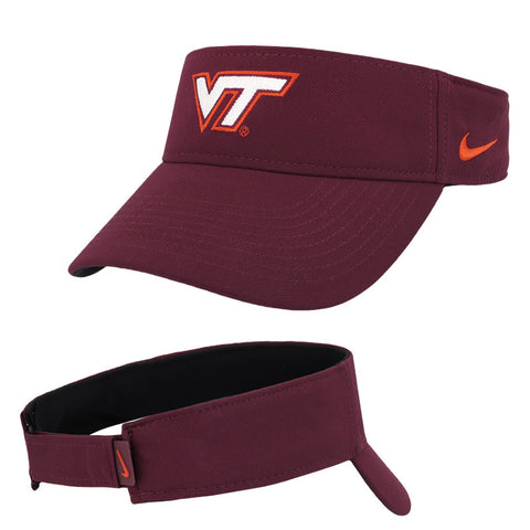 Virginia Tech Dry Visor: Maroon by Nike