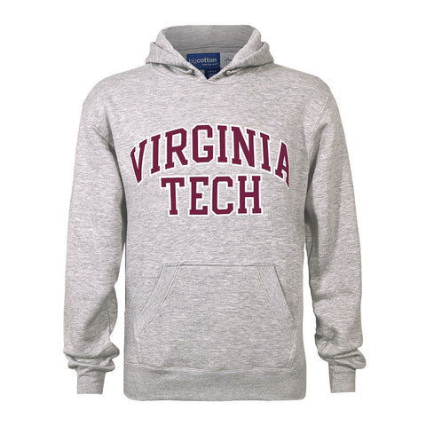 Virginia Tech Embroidered Twill Hooded Sweatshirt: Oxford Gray by Gear