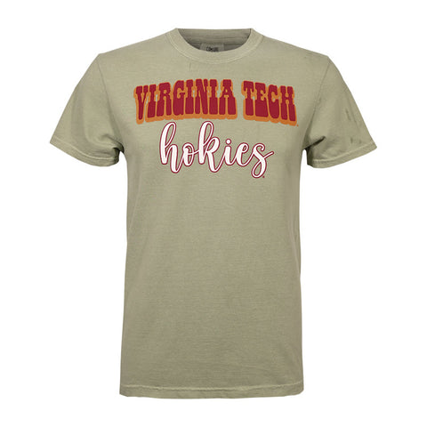 Virginia Tech Comfort Colors Cowboy Script T-Shirt: Sandstone