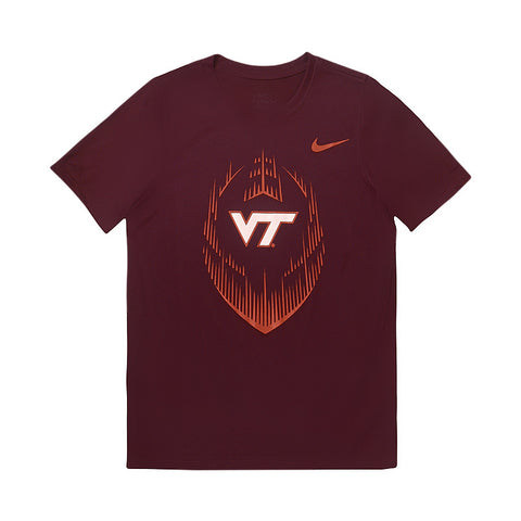 Virginia Tech Youth Dri-FIT Legend Football Icon T-Shirt: Maroon by Nike