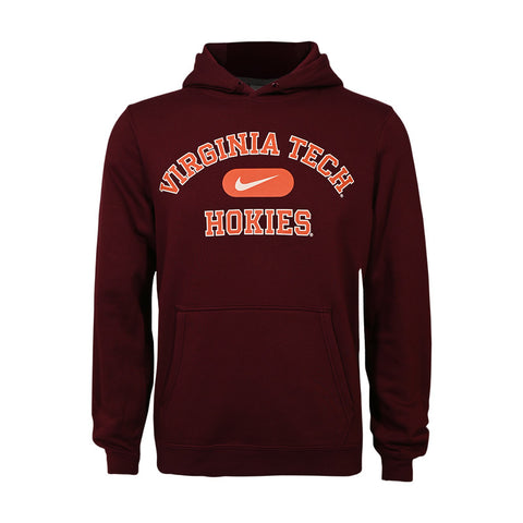 Virginia Tech Club Fleece PO Hooded Sweatshirt: Maroon by Nike