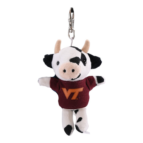 Virginia Tech Plush Cow Keychain