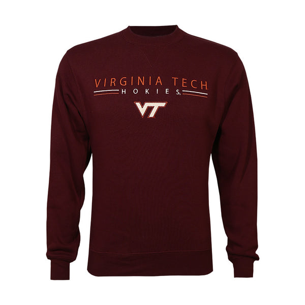 Virginia Tech Embroidered Crew Sweatshirt: Maroon by Gear – Campus Emporium