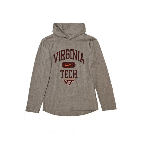 Virginia Tech Youth Hooded Long-Sleeved T-Shirt by Nike