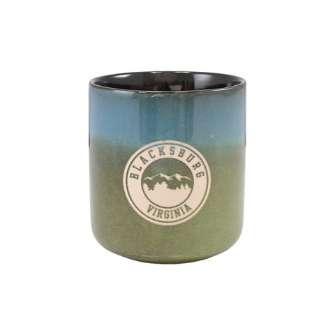 Blacksburg Ceramic Cup Planter: Blue to Green