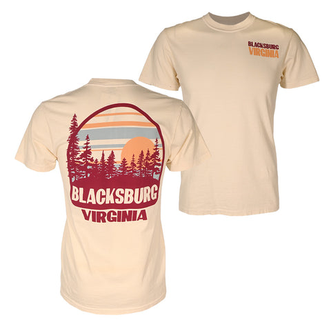 Blacksburg Landscape Stripes Comfort Colors T-Shirt: Ivory