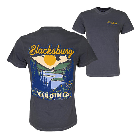 Blacksburg River Through Mountains Comfort Colors T-Shirt: Denim