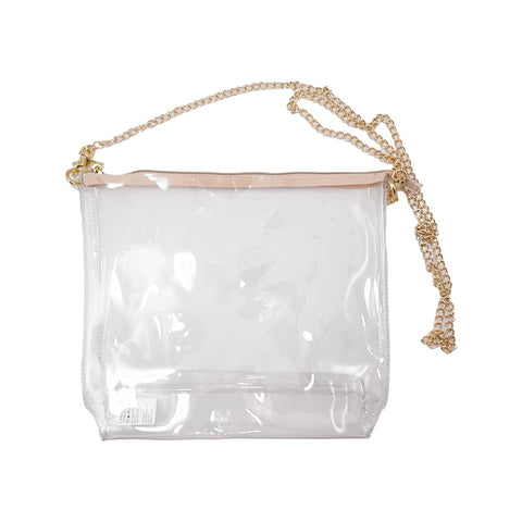 Clear Simple Tote Bag with Gold Strap