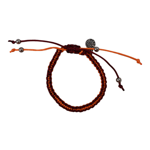 Maroon and Orange Box Braid Bracelet