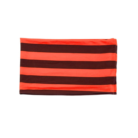 Maroon and Orange Striped Elastic Headband by The Burg Box