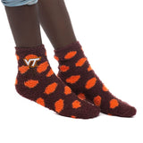 Virginia Tech Fuzzy Polka Dot Sock: Maroon