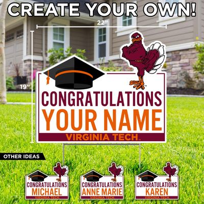 Virginia Tech Personalized Congratulations Graduate Lawn Sign