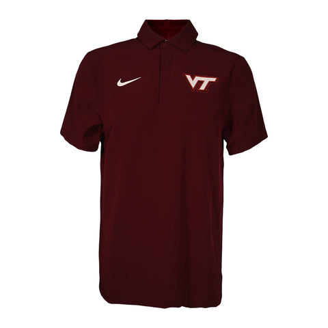 Virginia Tech 2025 Men's Dri-FIT Woven Polo: Maroon by Nike