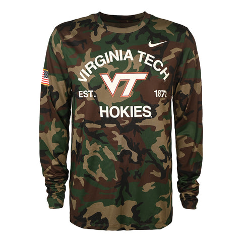 Virginia Tech 2025 Military Appreciation Dri-FIT Legend Long-Sleeved T-Shirt by Nike