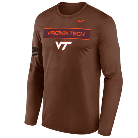Virginia Tech 2026 Military Appreciation Dri-FIT Legend Long-Sleeved T-Shirt by Nike