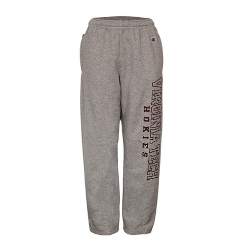 Virginia Tech 2026 Open Bottom Sweatpants: Heather Gray by Champion