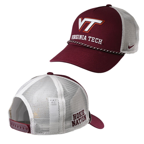 Virginia Tech 2026 Rise Dri-FIT Wool Rope Meshback Hat by Nike