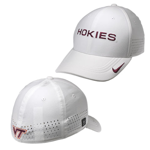 Virginia Tech 2026 Rise Hokies Swoosh Flex Fitted Hat: White by Nike
