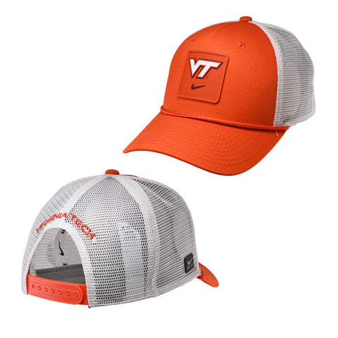 Virginia Tech 2026 Rise Logo Structured Meshback Hat: Orange by Nike