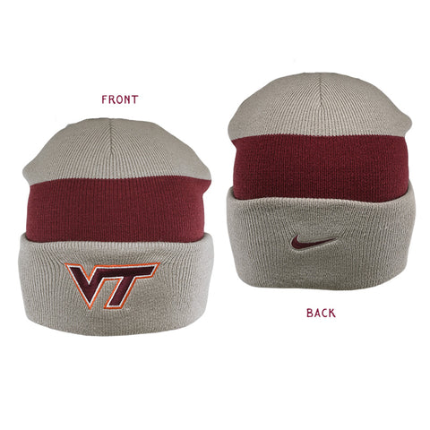 Virginia Tech 2026 Terra Stripe Beanie: Pewter by Nike