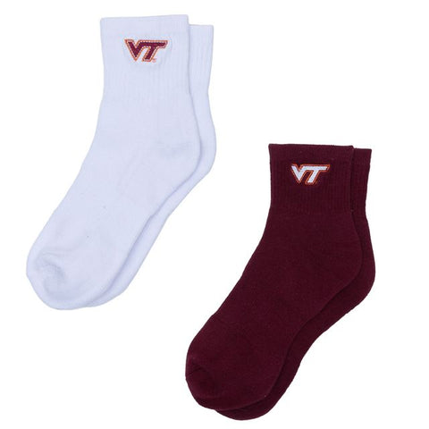 Virginia Tech 2 Pack Quarter Sock
