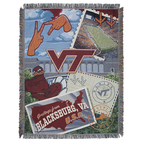 Virginia Tech Air Mail Woven Throw Blanket