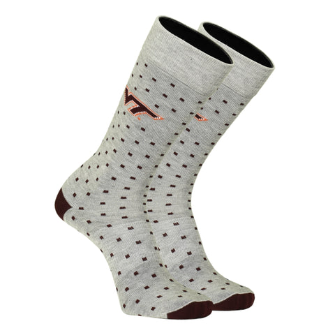 Virginia Tech Alma Mater Dress Sock: Gray/Maroon